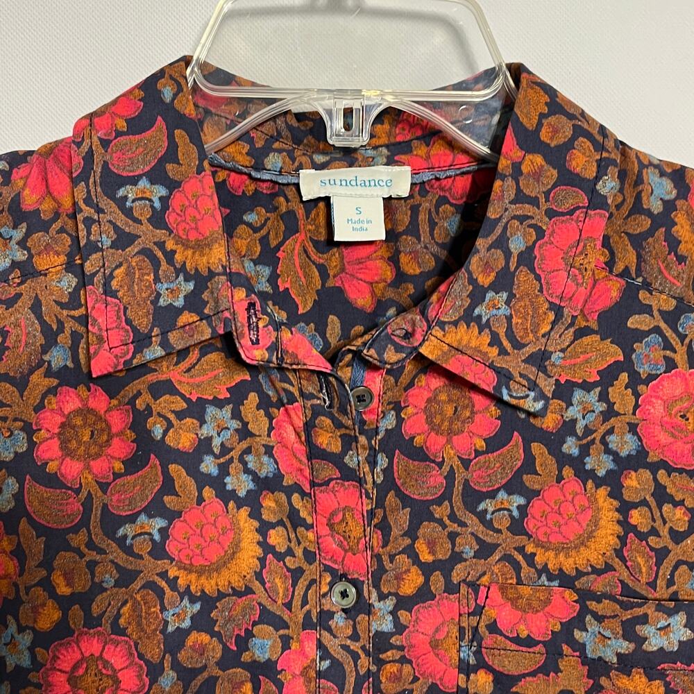Sundance Fields of Florals Shirt Floral Blue Red - Picture 3 of 9